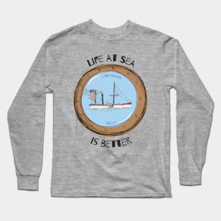 Boating lover, Vintage American Boat Clermont 1807 Long Sleeve T-Shirt